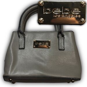 Bebe Los Angeles Grey Textured Mini Tote